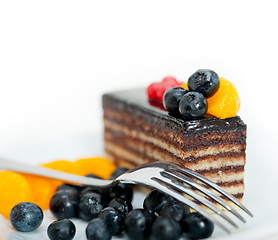 Image showing chocolate and fruit cake