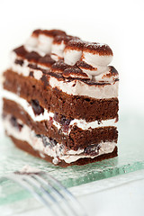 Image showing whipped cream dessert cake slice