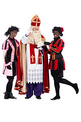 Image showing Sinterklaas is making a phonecall