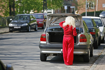 Image showing Woman in red