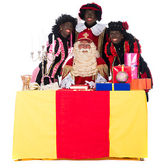 Image showing Sinterklaas and a couple of his helpers