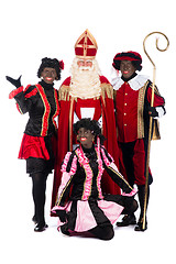 Image showing Sinterklaas and a couple of his helpers