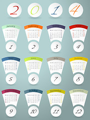 Image showing Colorful calendar design for 2014