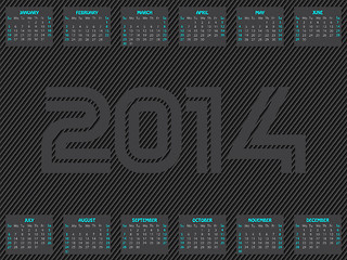 Image showing Striped 2014  calendar design 