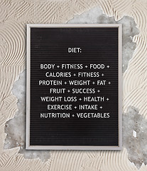 Image showing Diet concept in plastic letters on very old menu board