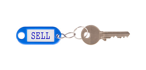 Image showing Key with blank label isolated