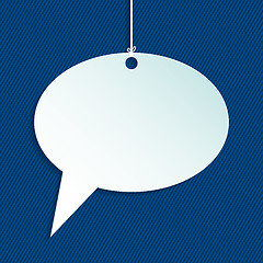 Image showing Hanging speech bubble with striped background