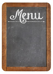 Image showing menu on vintage  blackboard