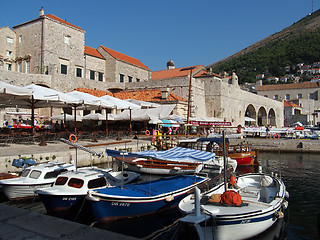 Image showing Dubrovnik, august 2013, fortified old town harbor