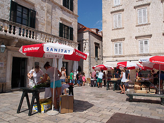 Image showing Dubrovnik, Croatia, august 2013, historic town marketplace