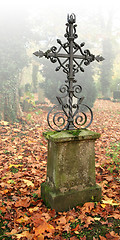 Image showing idyllic autumn graveyard