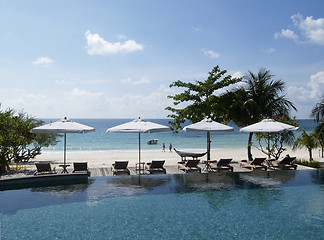 Image showing Swimming-pool and beach