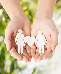 Image showing womans hands with paper women