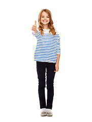 Image showing cute little girl showing thumbs up