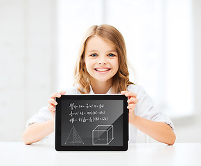 Image showing girl with tablet pc at school