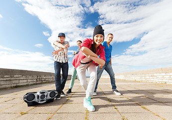 Image showing group of teenagers dancing