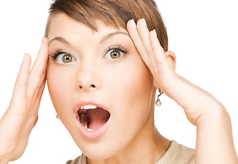 Image showing excited face of woman