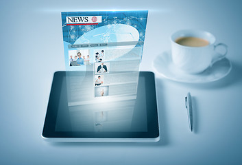 Image showing tablet pc with news feed