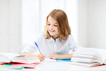 Image showing student girl studying at school