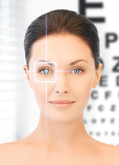 Image showing woman and eye chart