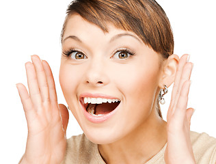 Image showing excited face of woman