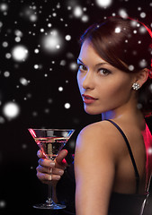 Image showing woman with cocktail