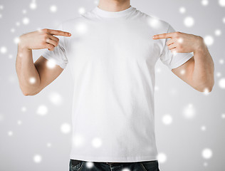 Image showing man in blank white t-shirt