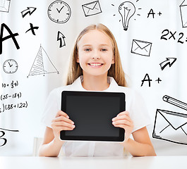 Image showing girl with tablet pc at school