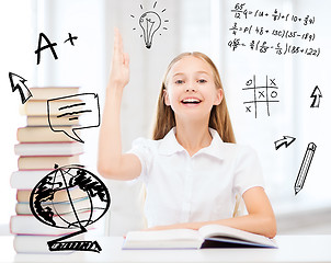 Image showing student girl studying at school