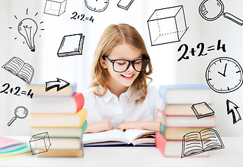 Image showing student girl studying at school