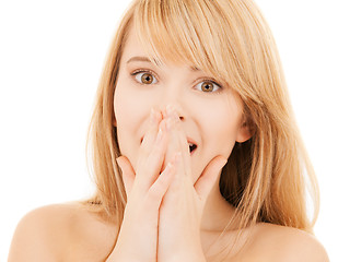 Image showing excited face of teenage girl