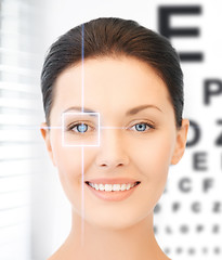 Image showing woman and eye chart