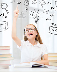 Image showing student girl studying at school