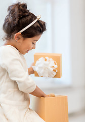 Image showing happy child girl with gift box