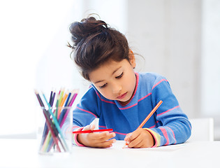 Image showing little girl drawing