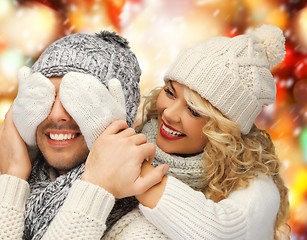 Image showing family couple in a winter clothes