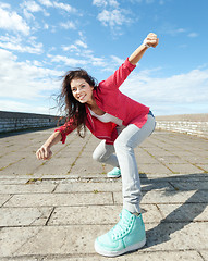 Image showing beautiful dancing girl in movement