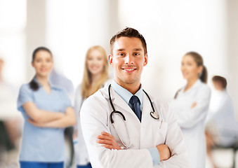 Image showing young male doctor with stethoscope