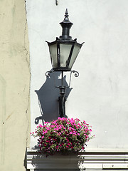 Image showing Street lamp and flowers