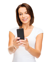 Image showing woman browsing in smartphone