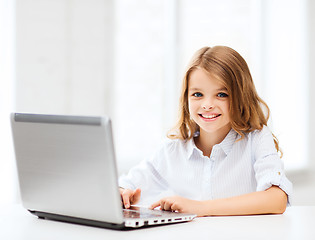 Image showing girl with laptop pc at school