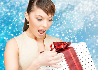 Image showing happy woman with gift box