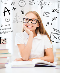 Image showing student girl studying at school