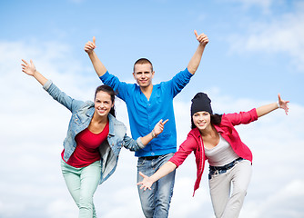 Image showing group of teenagers dancing