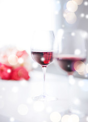 Image showing wine glasses on the table in restaurant