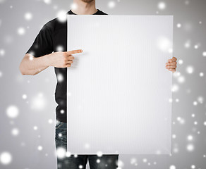 Image showing man with blank white board