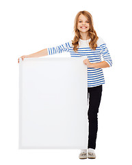 Image showing little girl with blank white board