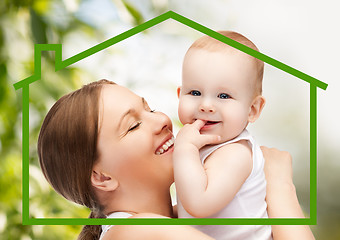 Image showing happy mother with adorable baby