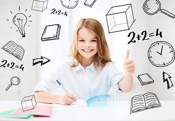 Image showing student girl studying at school