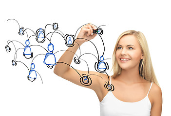 Image showing businesswoman with contact icons